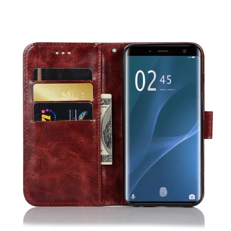 Premium Vintage PU Leather Protector Cover with Strap for Sony Xperia 1 - Wine Red-4