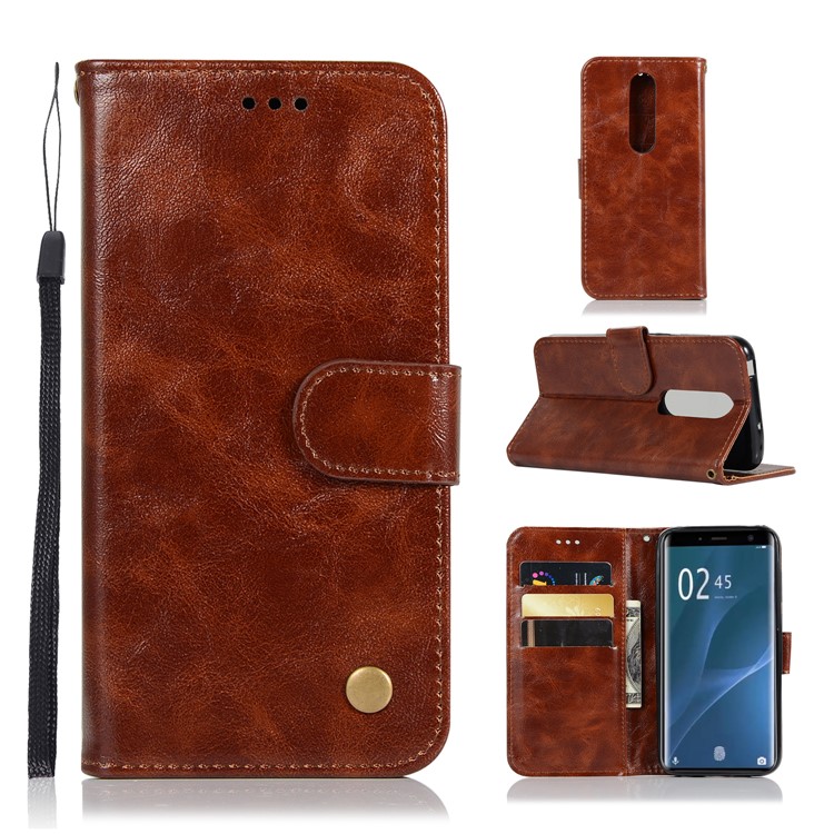 Premium Vintage PU Leather Mobile Phone Casing for Sony Xperia 1 - Coffee-1