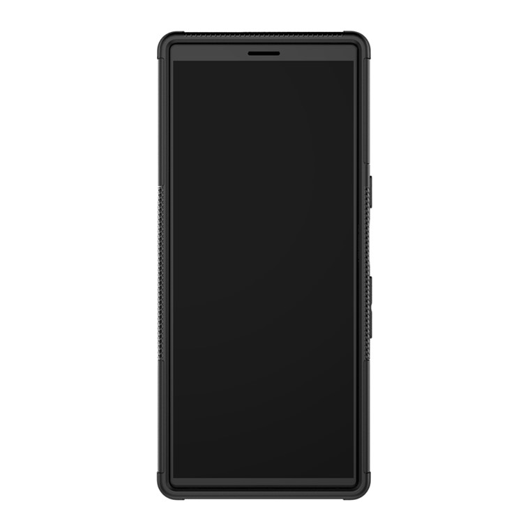 Cool Tyre PC + TPU Combo Case with Kickstand for Sony Xperia 10 Plus - Black-4