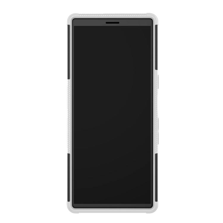 Cool Tyre PC + TPU Combo Cover with Kickstand for Sony Xperia 10 Plus - White-4
