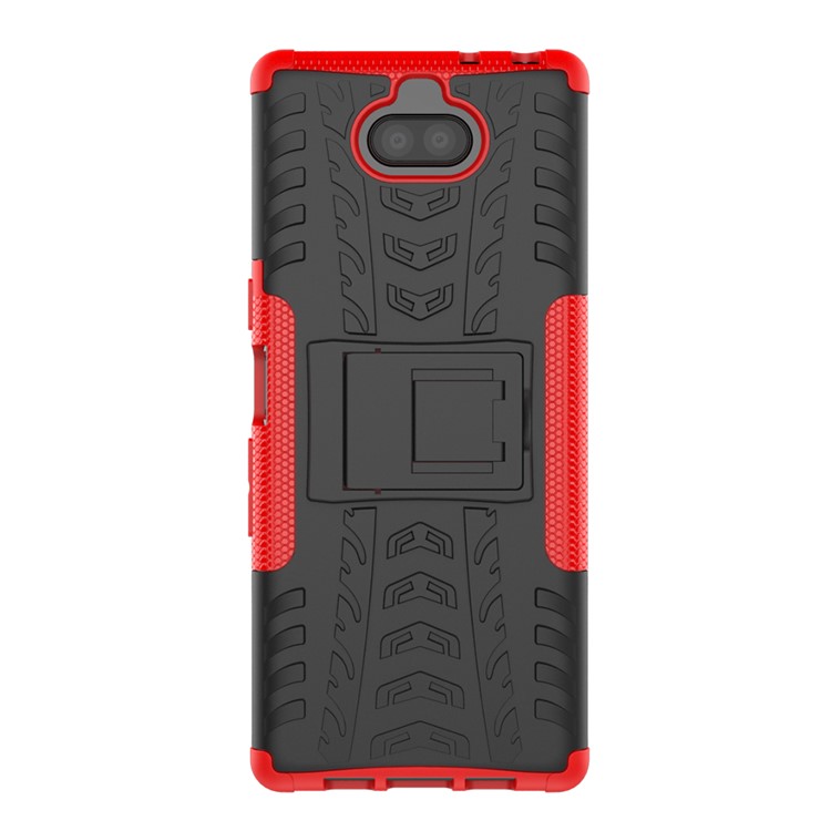 Cool Pnet pc + Shell Combo Tpu Avec Kickstand Pour Sony Xperia 10 Plus - Rouge-3