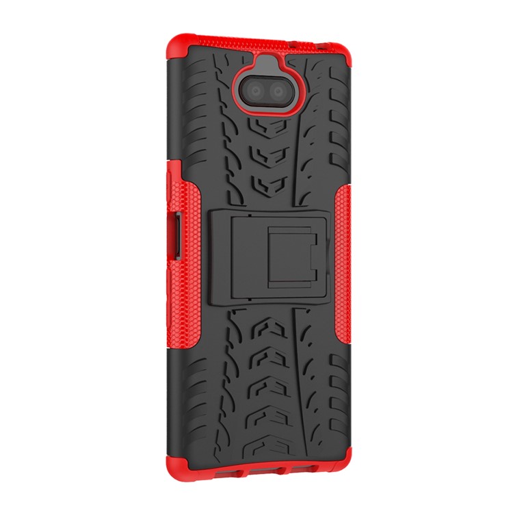 Cool Pnet pc + Shell Combo Tpu Avec Kickstand Pour Sony Xperia 10 Plus - Rouge-5