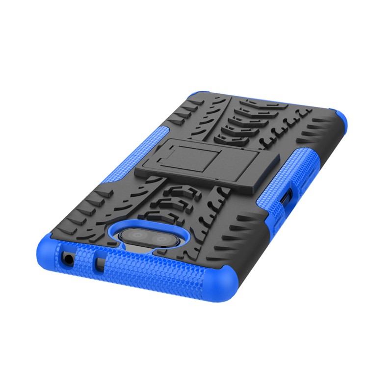Cool Tyre PC + TPU Hybrid Case with Kickstand for Sony Xperia 10 Plus - Blue-7