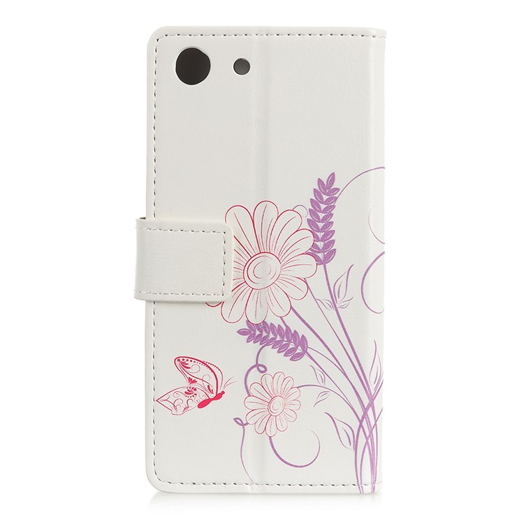 Pattern Printing Magnetic Stand Leather Wallet Shell for Sony Xperia XZ4 Compact - Butterfly and Flower-2