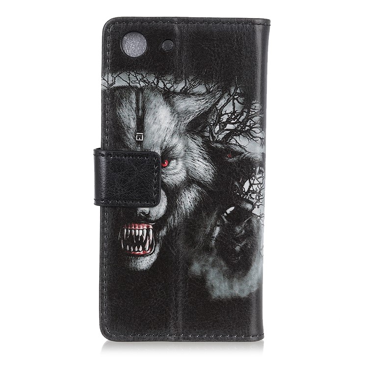 Pattern Printing Magnetic Stand Leather Wallet Cell Phone Case for Sony Xperia XZ4 Compact - Fierce Wolf-2