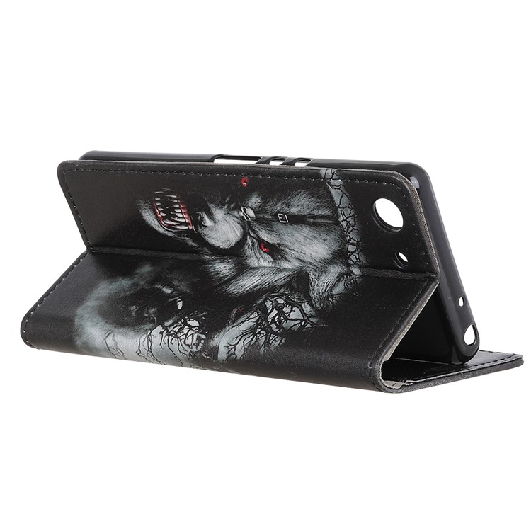 Pattern Printing Magnetic Stand Leather Wallet Cell Phone Case for Sony Xperia XZ4 Compact - Fierce Wolf-4