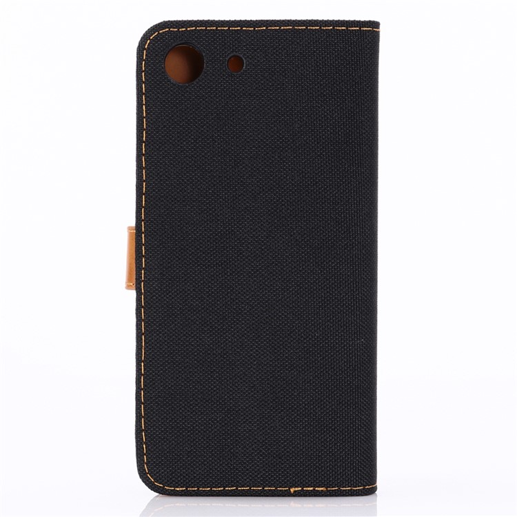 Jeans Cloth Stand Leather Protective Case for Sony Xperia XZ4 Compact - Black-2