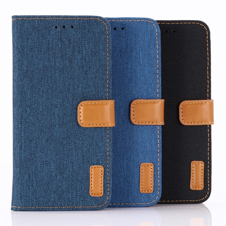 Jeans Cloth Stand Leather Protective Case for Sony Xperia XZ4 Compact - Black-6