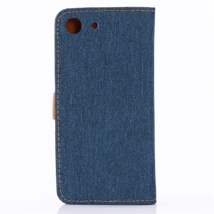 Jeans Cloth Magnetic Leather Mobile Shell for Sony Xperia XZ4 Compact - Dark Blue-2