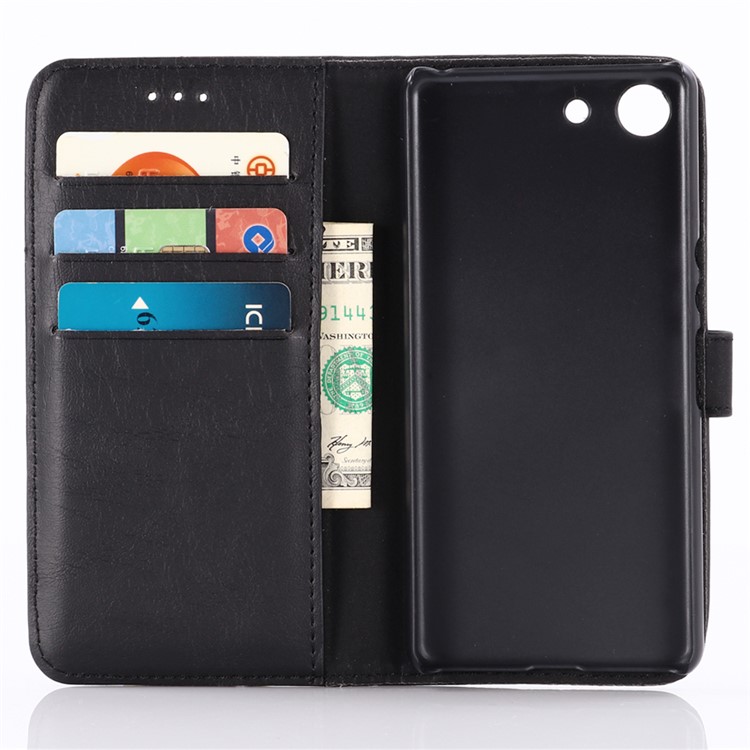 Crazy Horse Wallet Leather Stand Case for Sony Xperia XZ4 Compact - Black-3