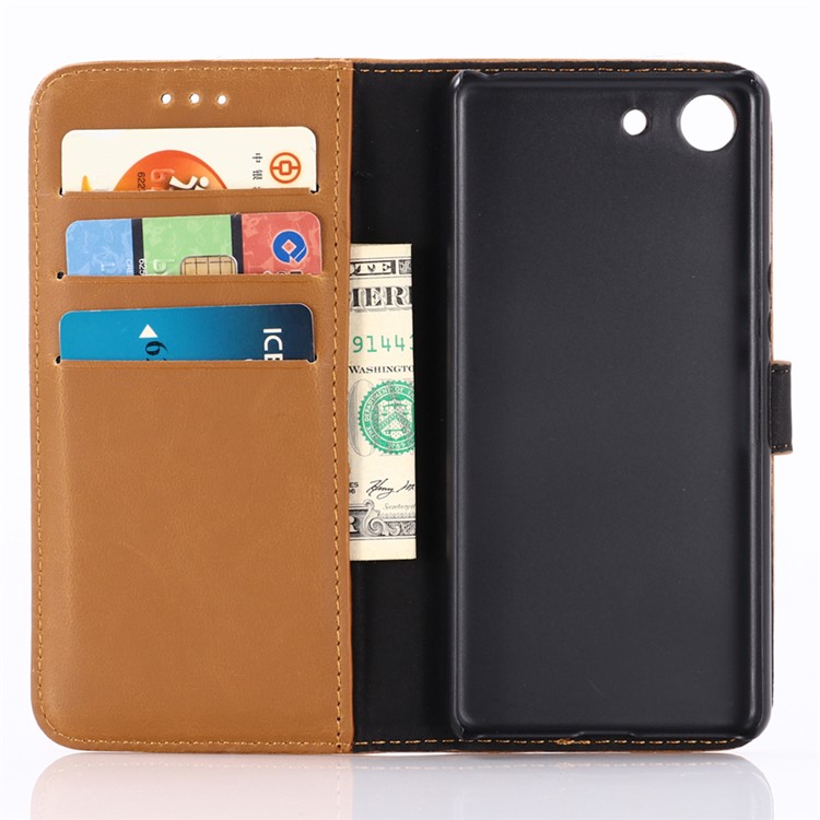 Crazy Horse Wallet Leather Stand Cover for Sony Xperia XZ4 Compact - Brown-3