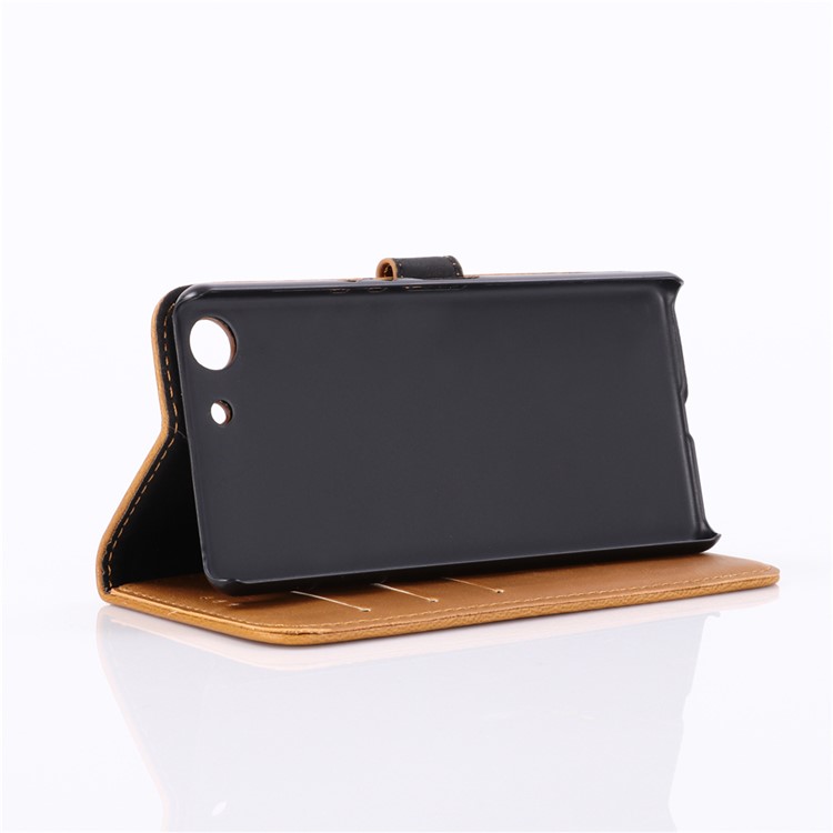 Crazy Horse Wallet Leather Stand Cover for Sony Xperia XZ4 Compact - Brown-5