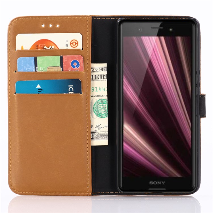 Crazy Horse Wallet Leather Stand Cover for Sony Xperia XZ4 Compact - Brown-8