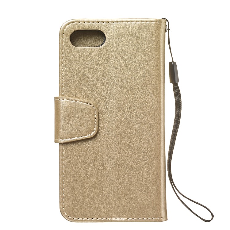Imprint Anchor Wallet Leather Stand Case Cover for Sony Xperia XZ4 Compact - Gold-3