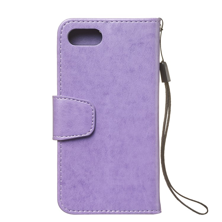 Imprint Anchor Wallet Leather Stand Shell for Sony Xperia XZ4 Compact - Purple-3
