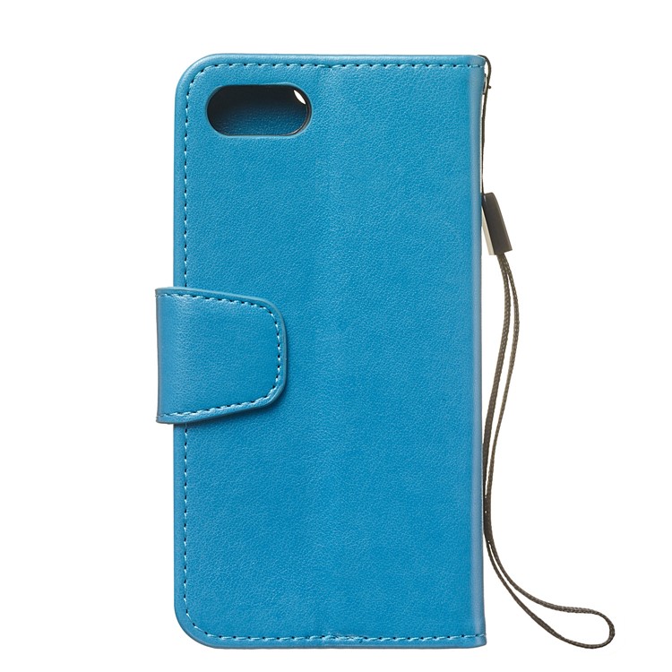 Imprint Anchor Leather Stand Cover with Card Slots for Sony Xperia XZ4 Compact - Blue-3
