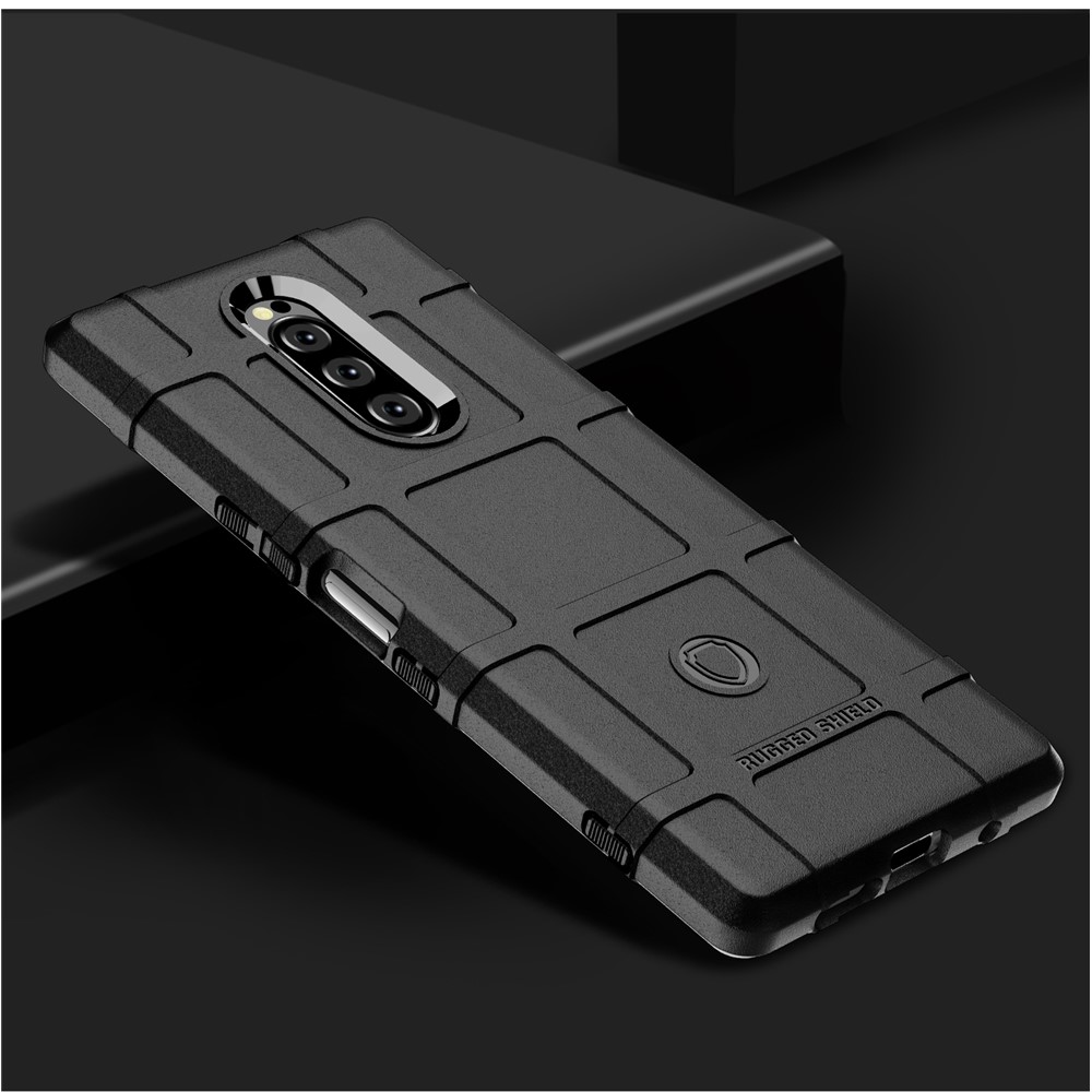 Rugged Square Grid Texture TPU TPU Case Para Sony Xperia 1 - Negro