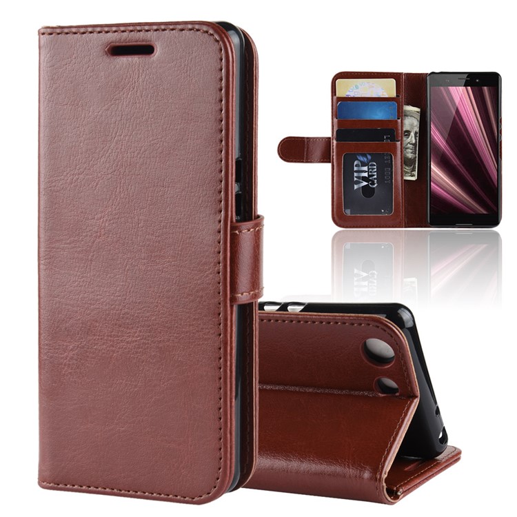 Crazy Horse Protective Leather Phone Casing for Sony Xperia XZ4 Compact - Brown-1