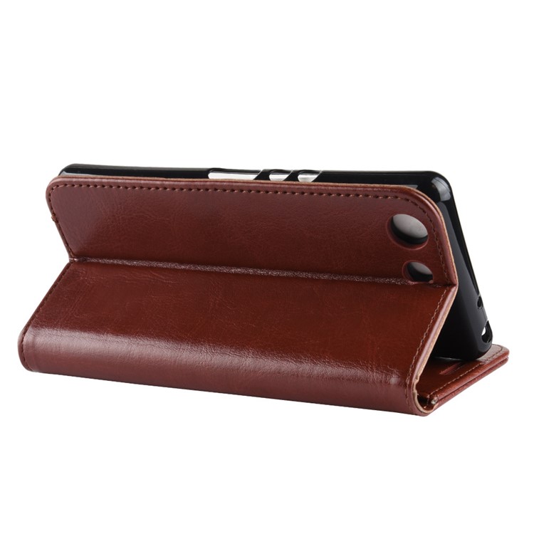 Crazy Horse Protective Leather Phone Casing for Sony Xperia XZ4 Compact - Brown-6