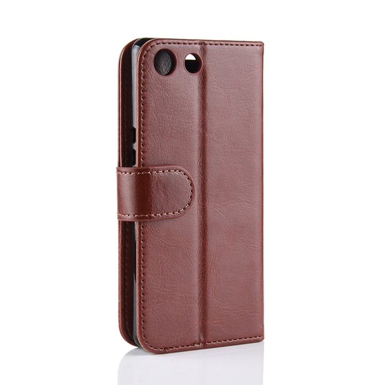 Crazy Horse Protective Leather Phone Casing for Sony Xperia XZ4 Compact - Brown-7