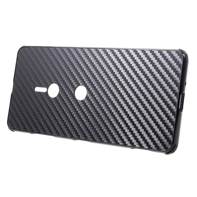 Electroplated Metal Bumper + Carbon Fiber PC Back Panel Slide-on Shell for Sony Xperia XZ3 - Black-2