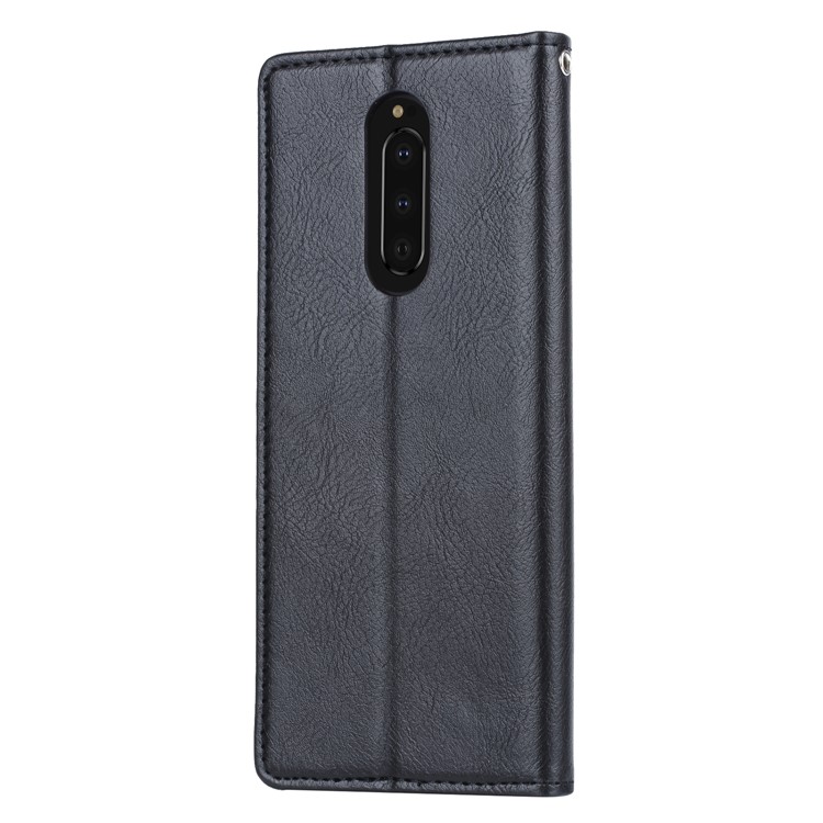 PU Leather Auto-absorbed Stand Wallet Protective Case for Sony Xperia XZ4 - Black-3