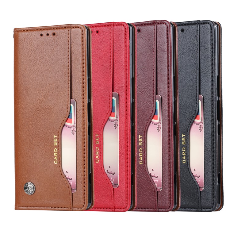 PU Leather Auto-absorbed Stand Wallet Protective Case for Sony Xperia 1 - Black-4