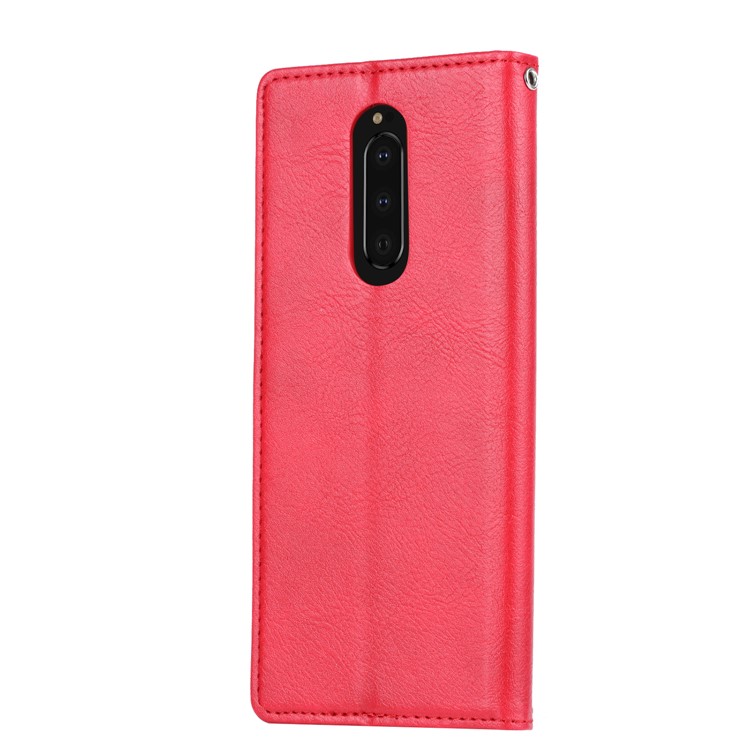 PU Leder-Absorptionskappe Für Sony Xperia XZ4 - Rot-3