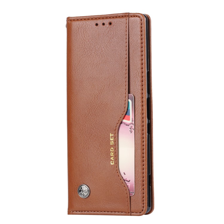 PU Leather Auto-absorbed Stand Wallet Protective Flip Casing for Sony Xperia 1 - Brown-2
