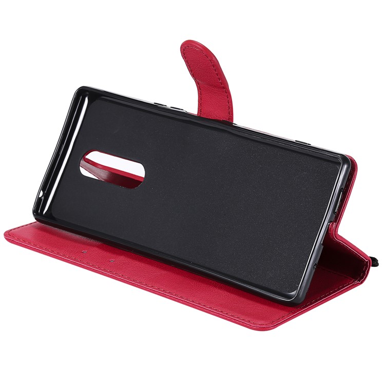 Wallet Stand Leather Protective Cover for Sony Xperia 1 - Red-5