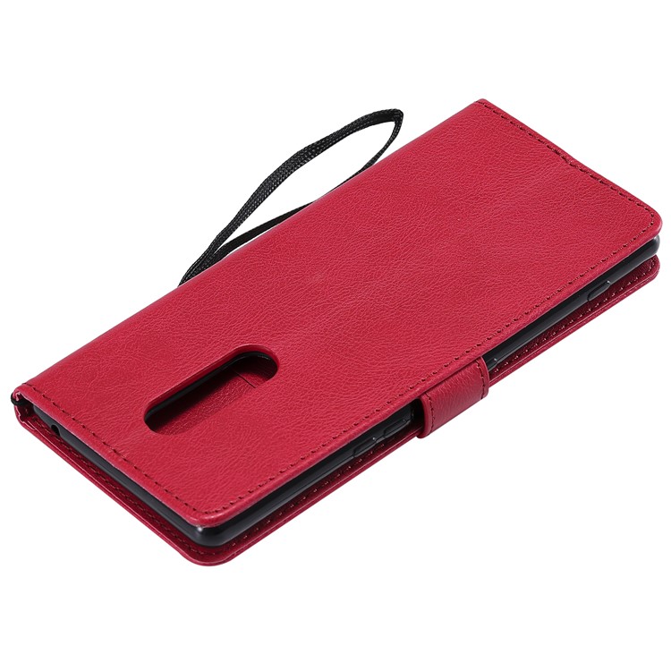 Wallet Stand Leather Protective Cover for Sony Xperia 1 - Red-8