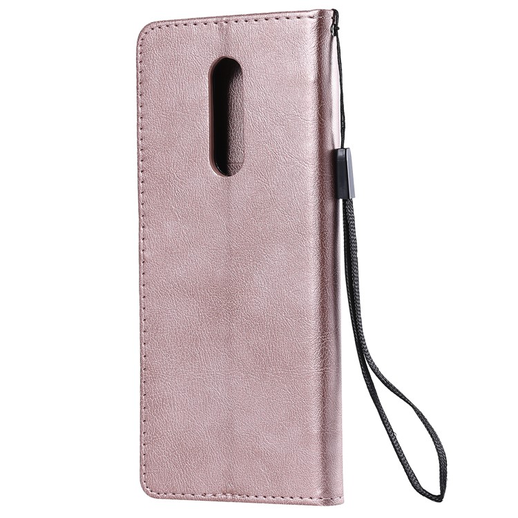 PU Leather Case Phone Shell with Wallet Stand for Sony Xperia 1 - Rose Gold-3