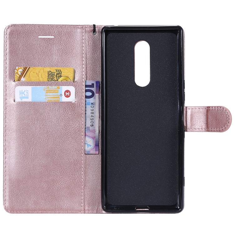 PU Leather Case Phone Shell with Wallet Stand for Sony Xperia 1 - Rose Gold-4