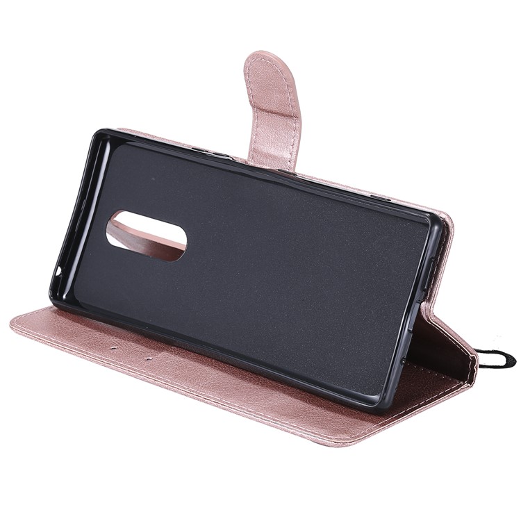 PU Leather Case Phone Shell with Wallet Stand for Sony Xperia 1 - Rose Gold-6