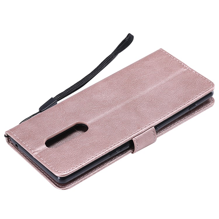 PU Leather Case Phone Shell with Wallet Stand for Sony Xperia 1 - Rose Gold-8