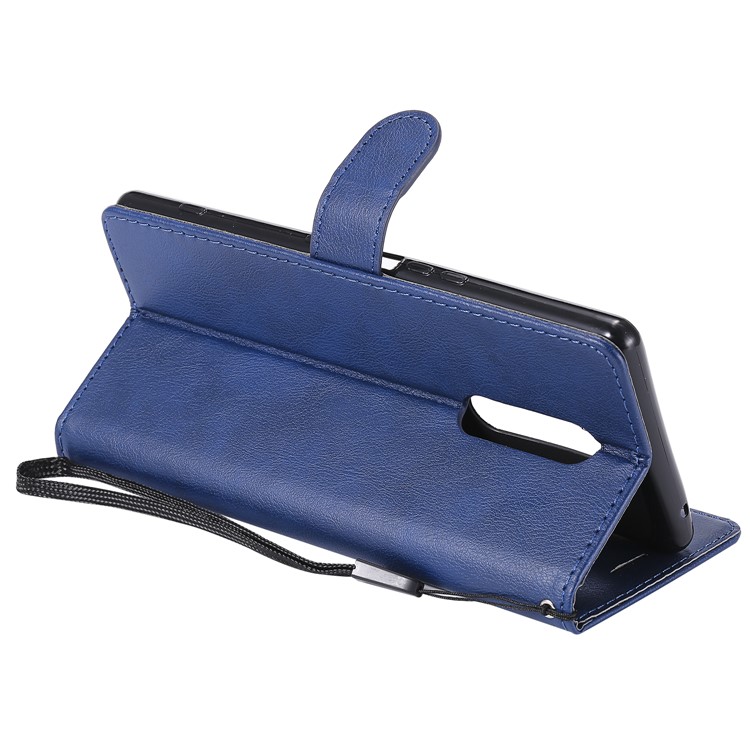 Wallet Stand Leather Mobile Phone Shell for Sony Xperia 1 - Blue-6