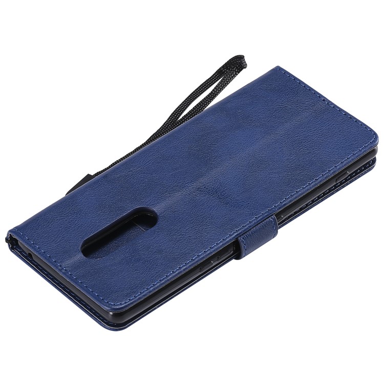 Wallet Stand Leather Mobile Phone Shell for Sony Xperia 1 - Blue-8