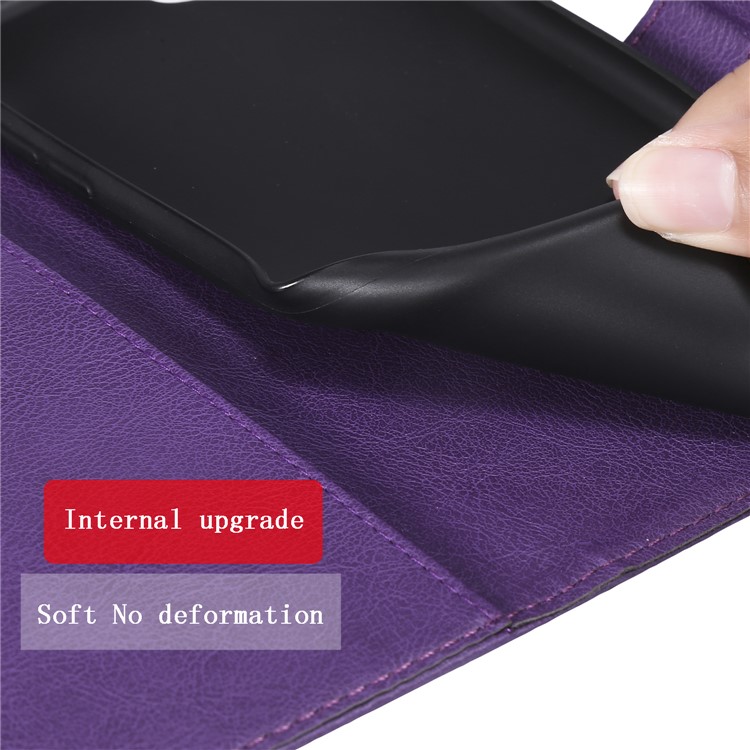 Wallet Stand Leather Case Accessory for Sony Xperia 1 - Purple-10