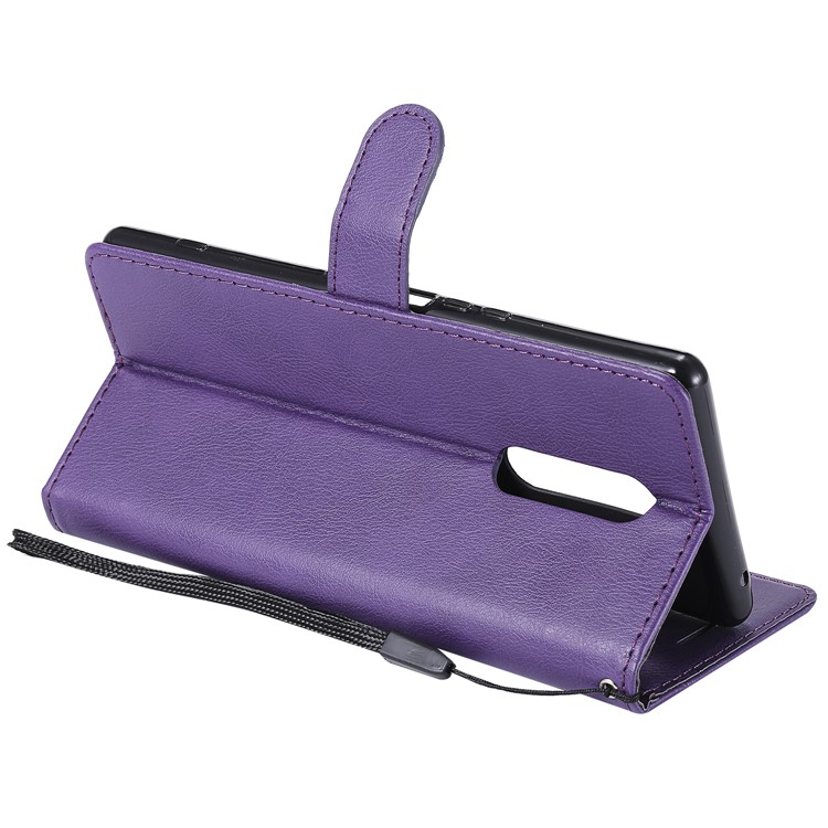Wallet Stand Leather Case Accessory for Sony Xperia 1 - Purple-5
