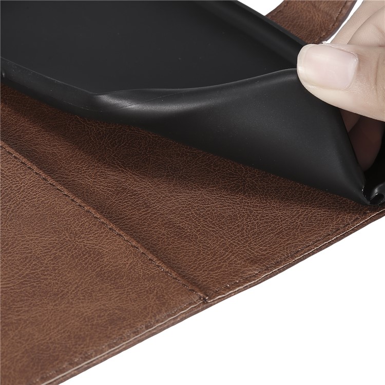 Wallet Stand Leather Cell Phone Cover with Strap for Sony Xperia XZ4 - Brown-10