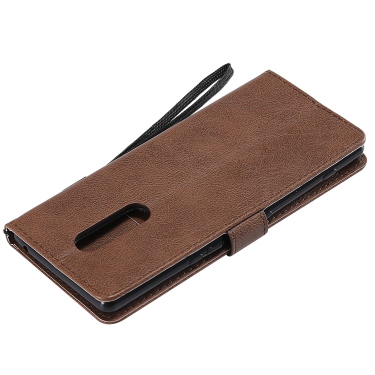 Wallet Stand Leather Cell Phone Cover with Strap for Sony Xperia 1 - Brown-8