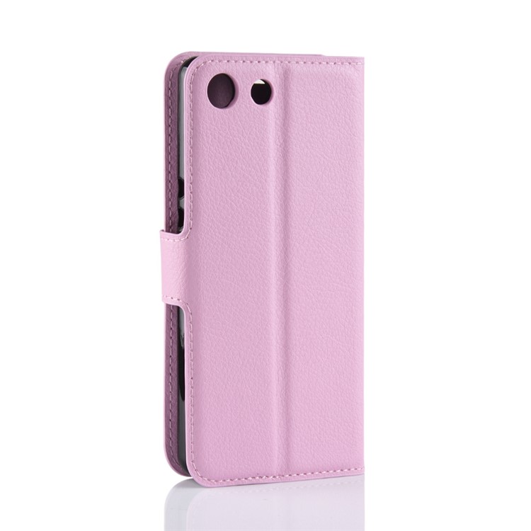 Litchi Texture Wallet Leather Phone Shell for Sony Xperia XZ4 Compact - Pink-6
