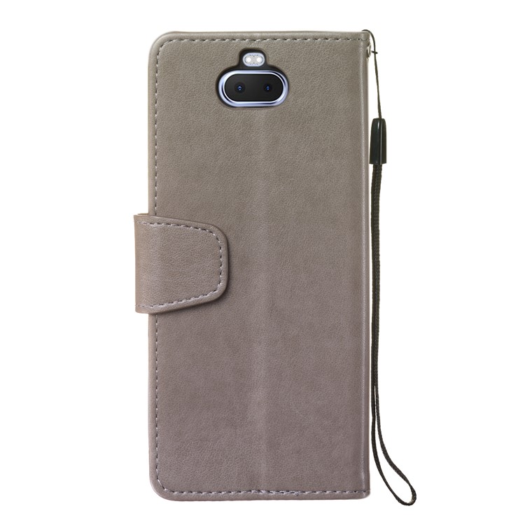Imprint Anchor Wallet Leather Mobile Case for Sony Xperia 10 - Grey-3