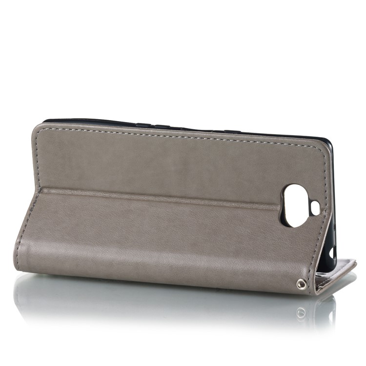 Imprint Anchor Wallet Leather Mobile Case for Sony Xperia 10 - Grey-4