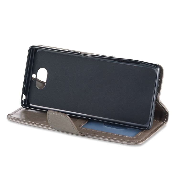 Imprint Anchor Wallet Leather Mobile Case for Sony Xperia 10 - Grey-5