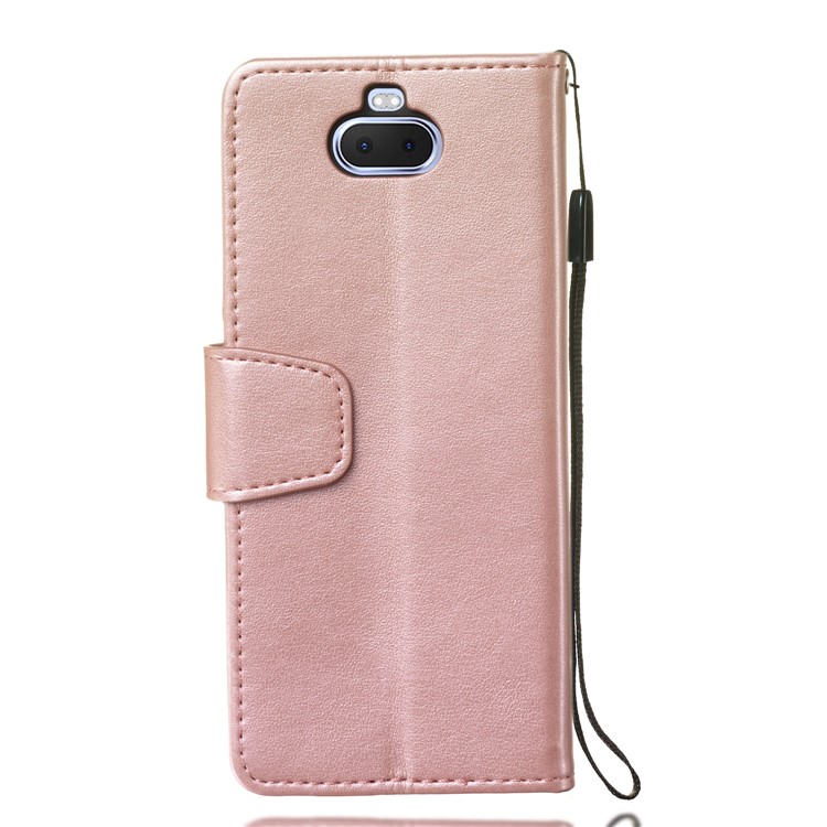Imprint Anchor Wallet Leather Mobile Shell for Sony Xperia 10 - Rose Gold-3