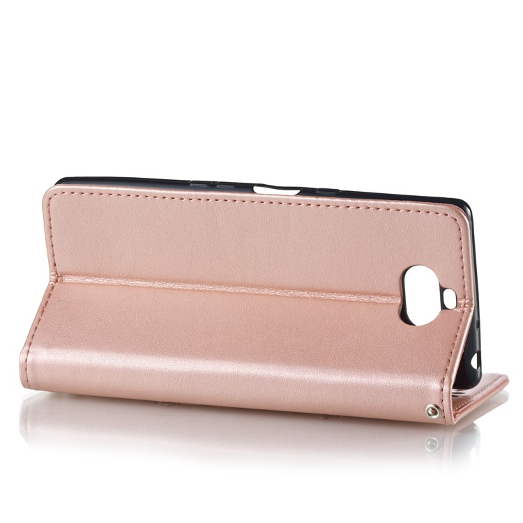 Imprint Anchor Wallet Leather Mobile Shell for Sony Xperia 10 - Rose Gold-4