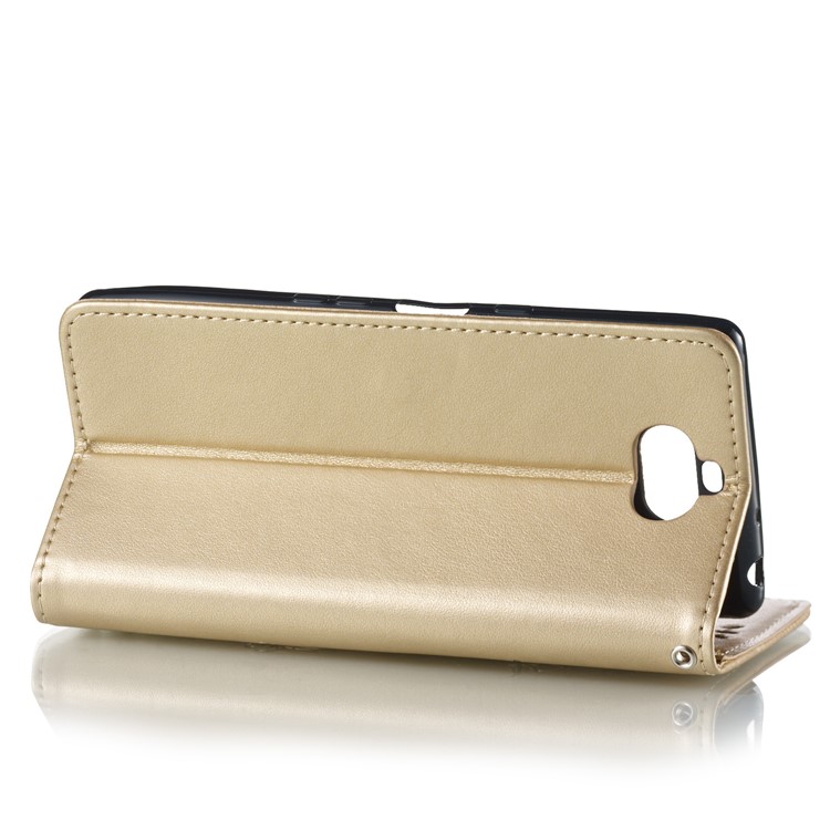 Imprint Anchor Wallet Leather Mobile Casing for Sony Xperia 10 - Gold-4