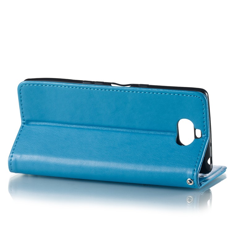 Imprint Anchor Wallet Leather Cell Phone Case for Sony Xperia 10 - Blue-4