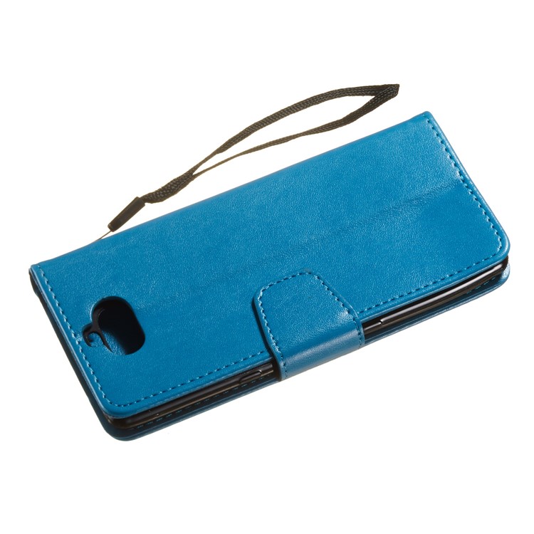 Imprint Anchor Wallet Leather Cell Phone Case for Sony Xperia 10 - Blue-7
